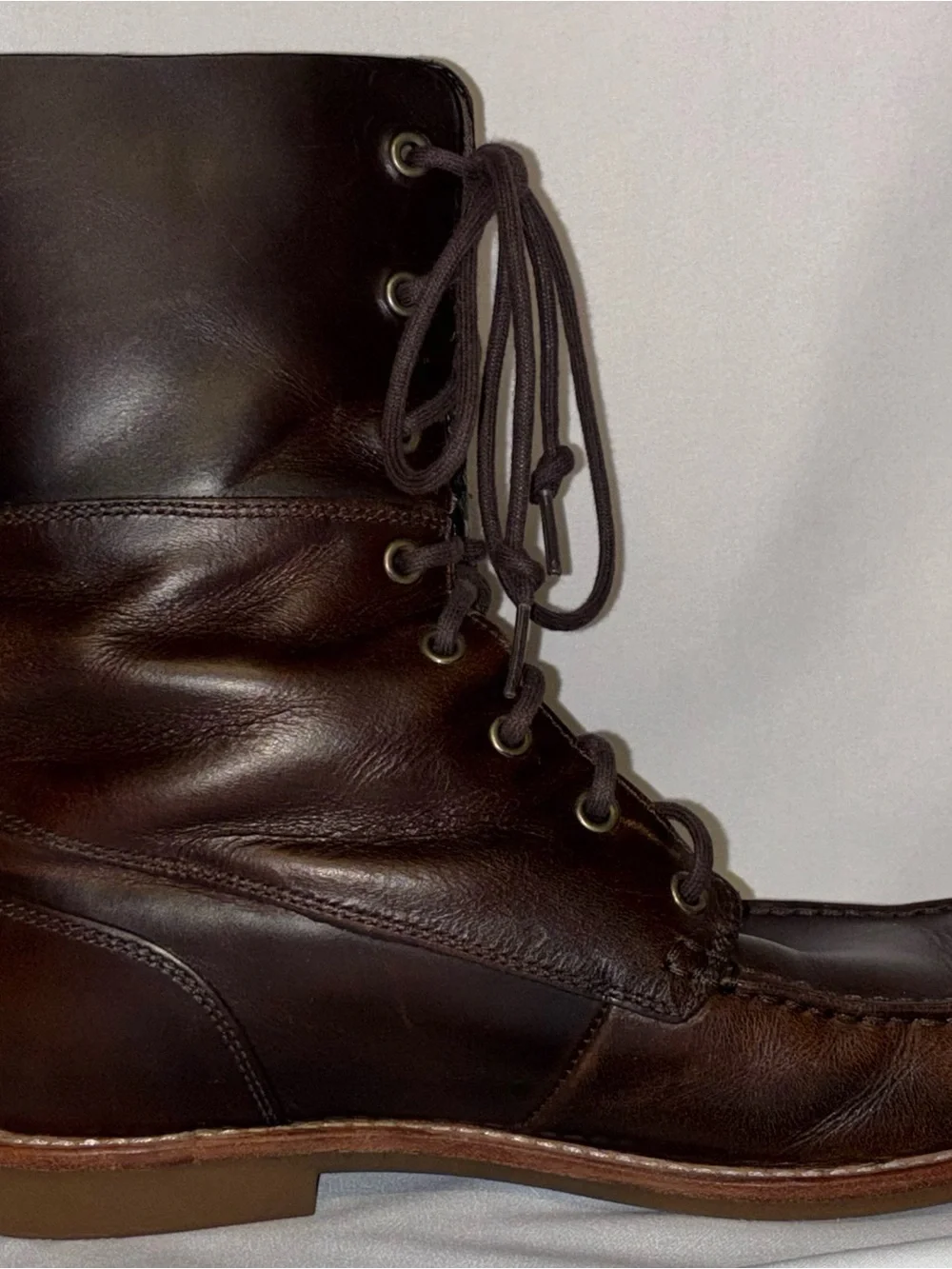 UGG Australia Larus Leather Grizzly Brown Waterproof Boots Men's Size 8